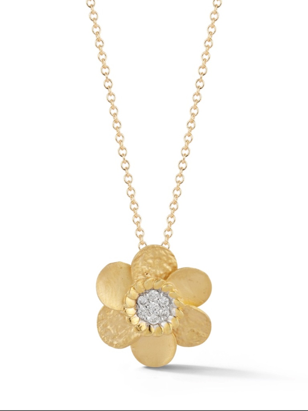 REISS  HAMMERED DAISY PENDANT.